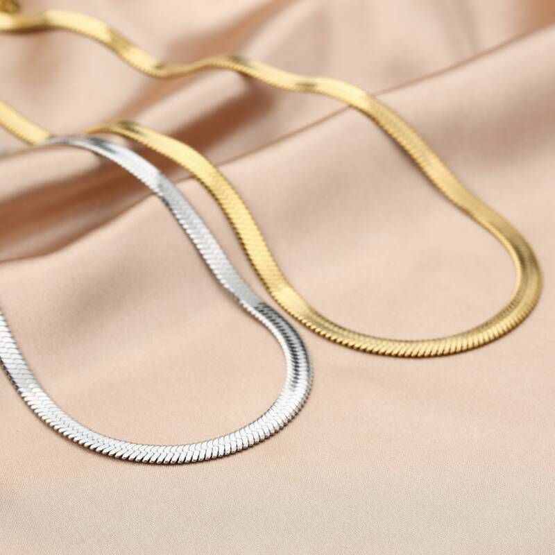 Ketting Snake Chain Big Zilver