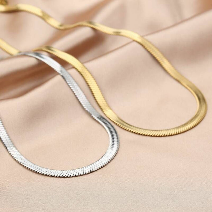 Ketting Snake Chain Big Zilver