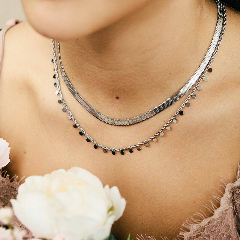 Ketting Snake Chain Big Zilver