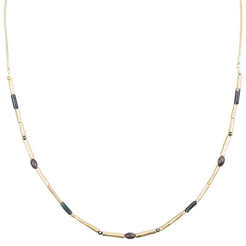 Ketting Tubes Stones Groen