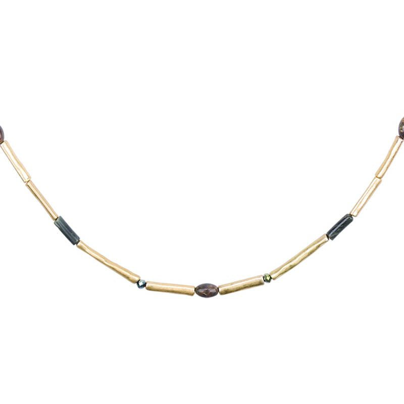 Ketting Tubes Stones Groen