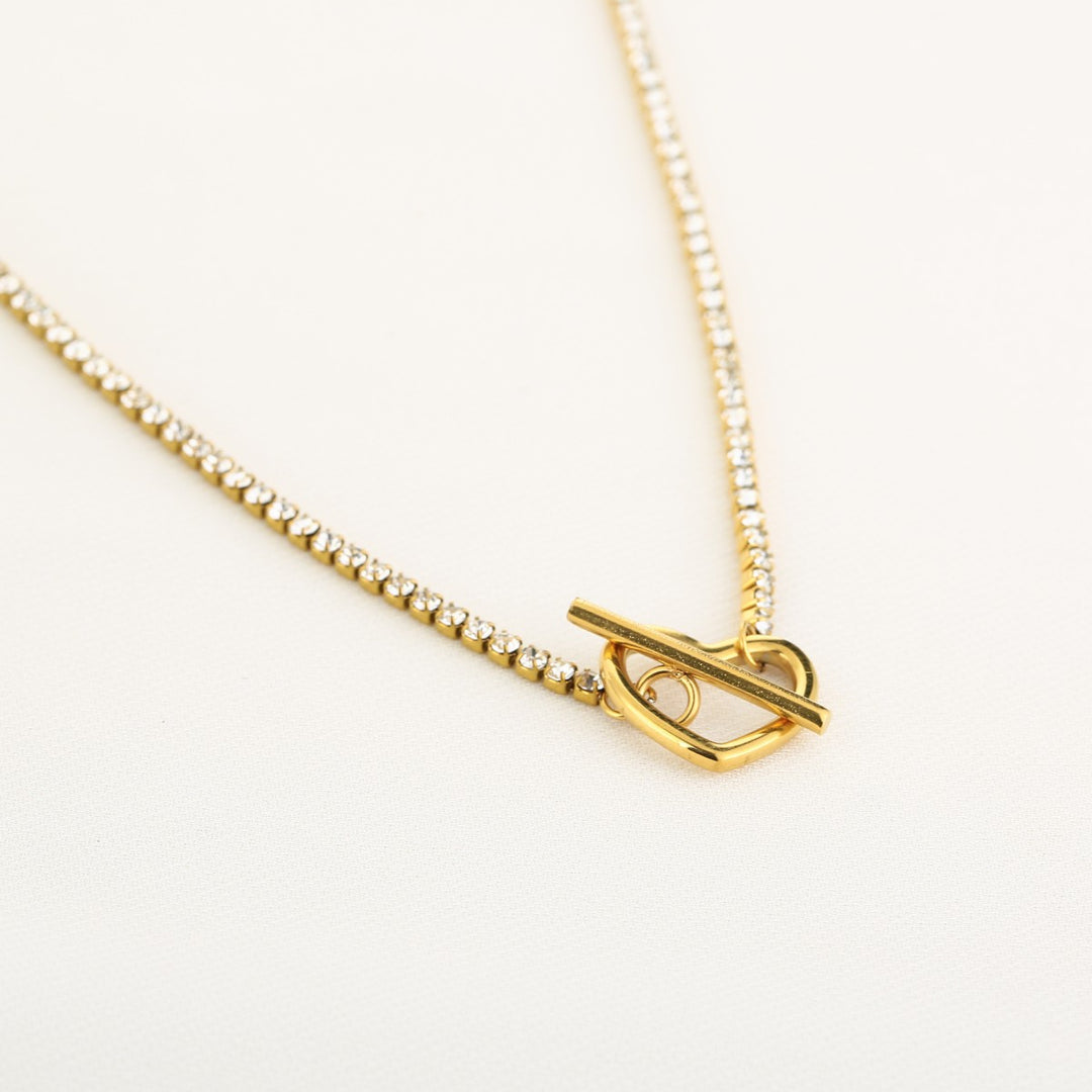 Ketting Valentino Strass Hart Goud