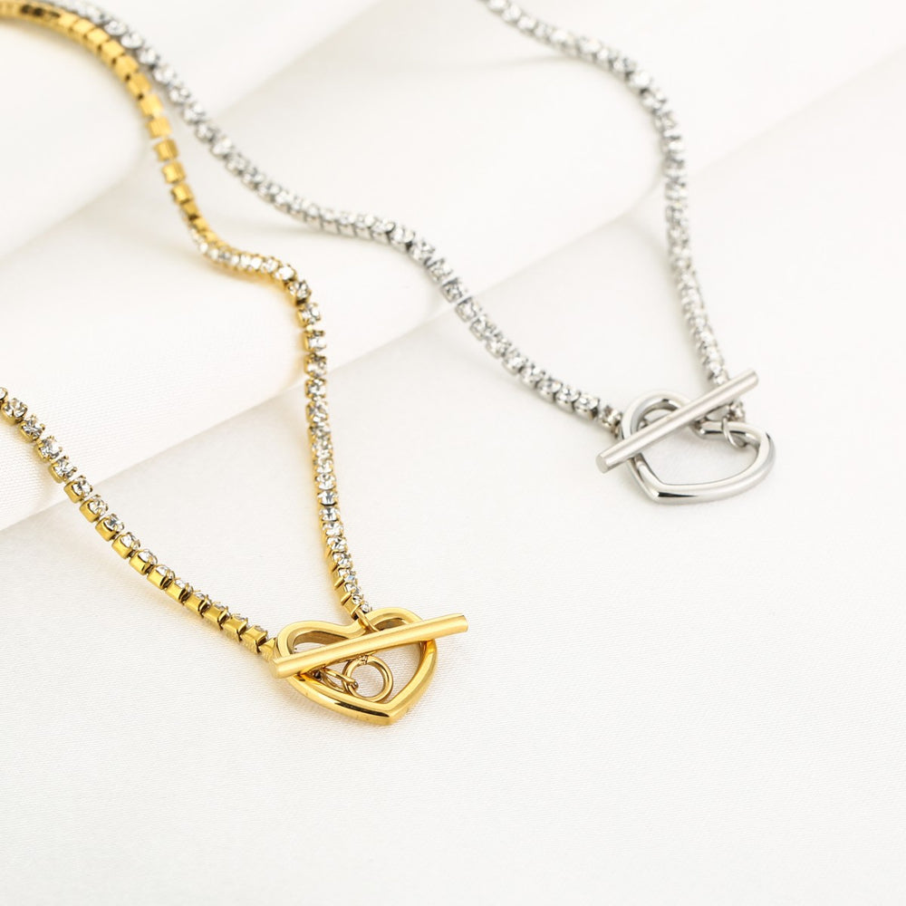 Ketting Valentino Strass Hart Goud