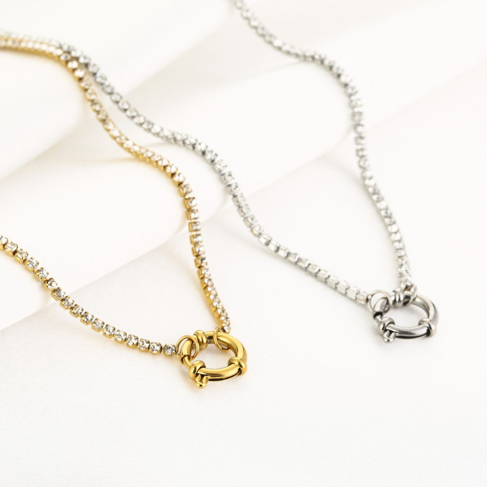 Ketting Valentino Strass Slotje Goud