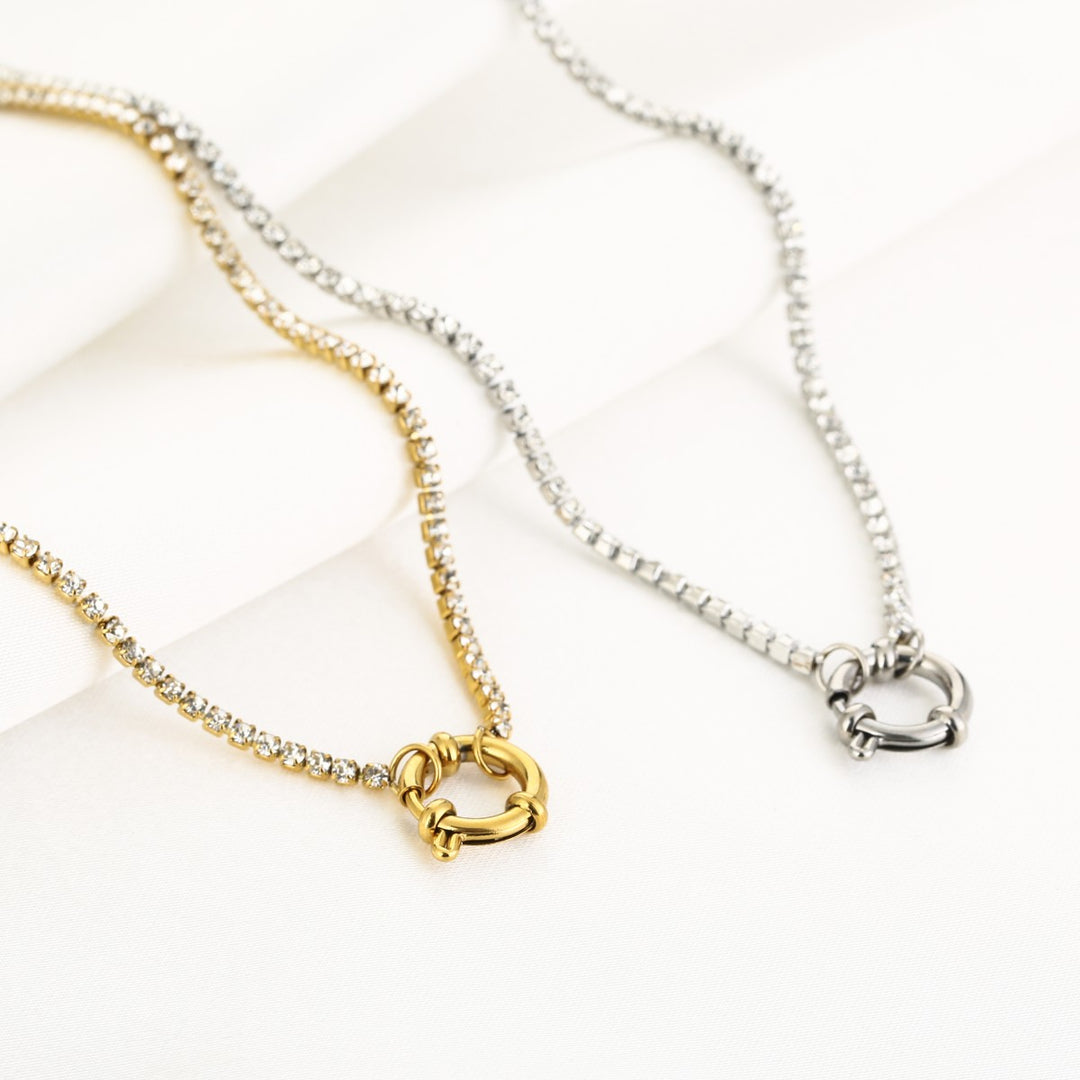 Ketting Valentino Strass Slotje Goud