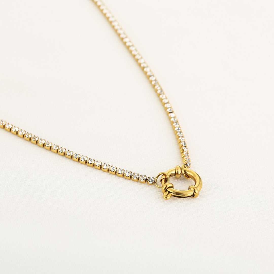 Ketting Valentino Strass Slotje Goud