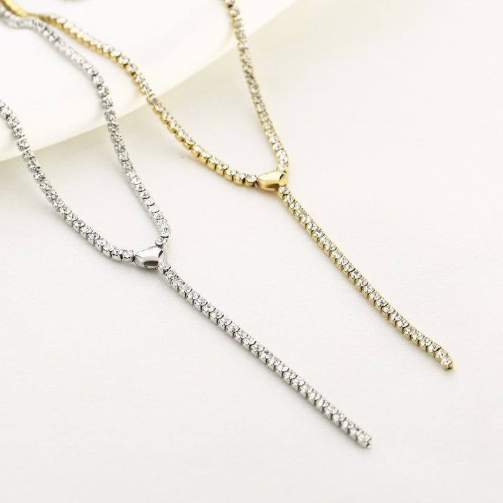 Ketting Y Strass Goud