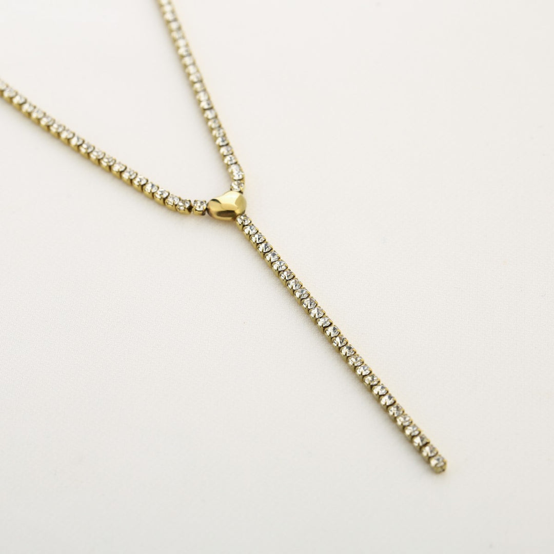 Ketting Y Strass Goud