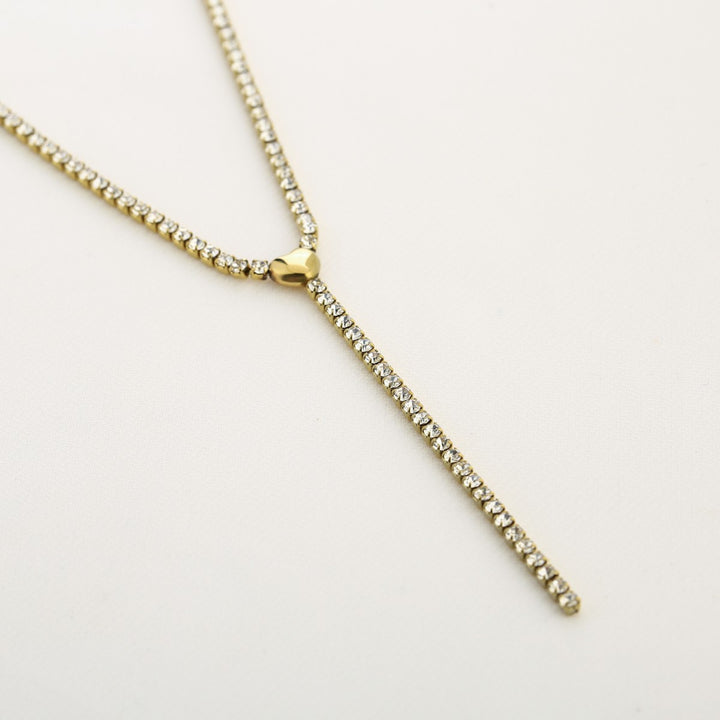 Ketting Y Strass Goud