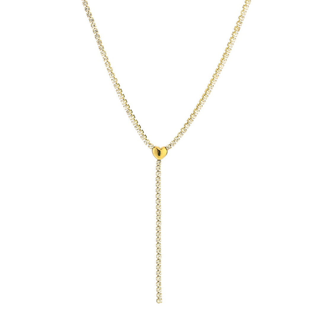 Ketting Y Strass Goud