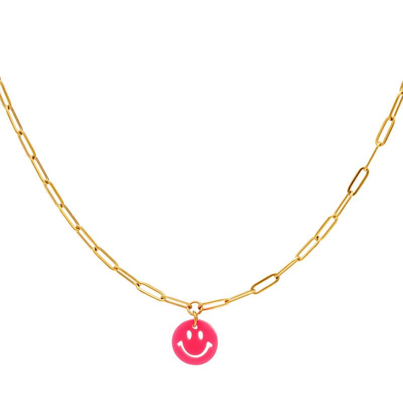 Kids Ketting Smile Fuschia
