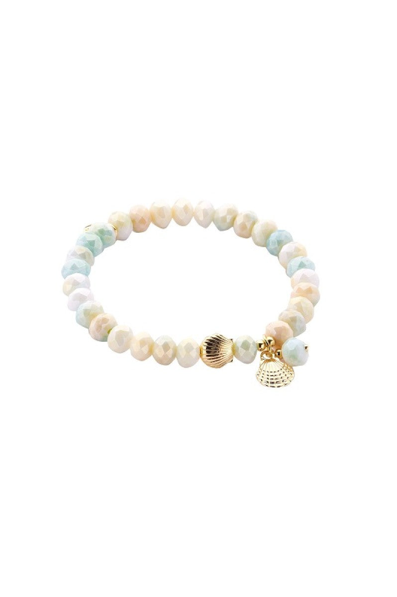Kralenarmband Facet Summer Schelpje Mint
