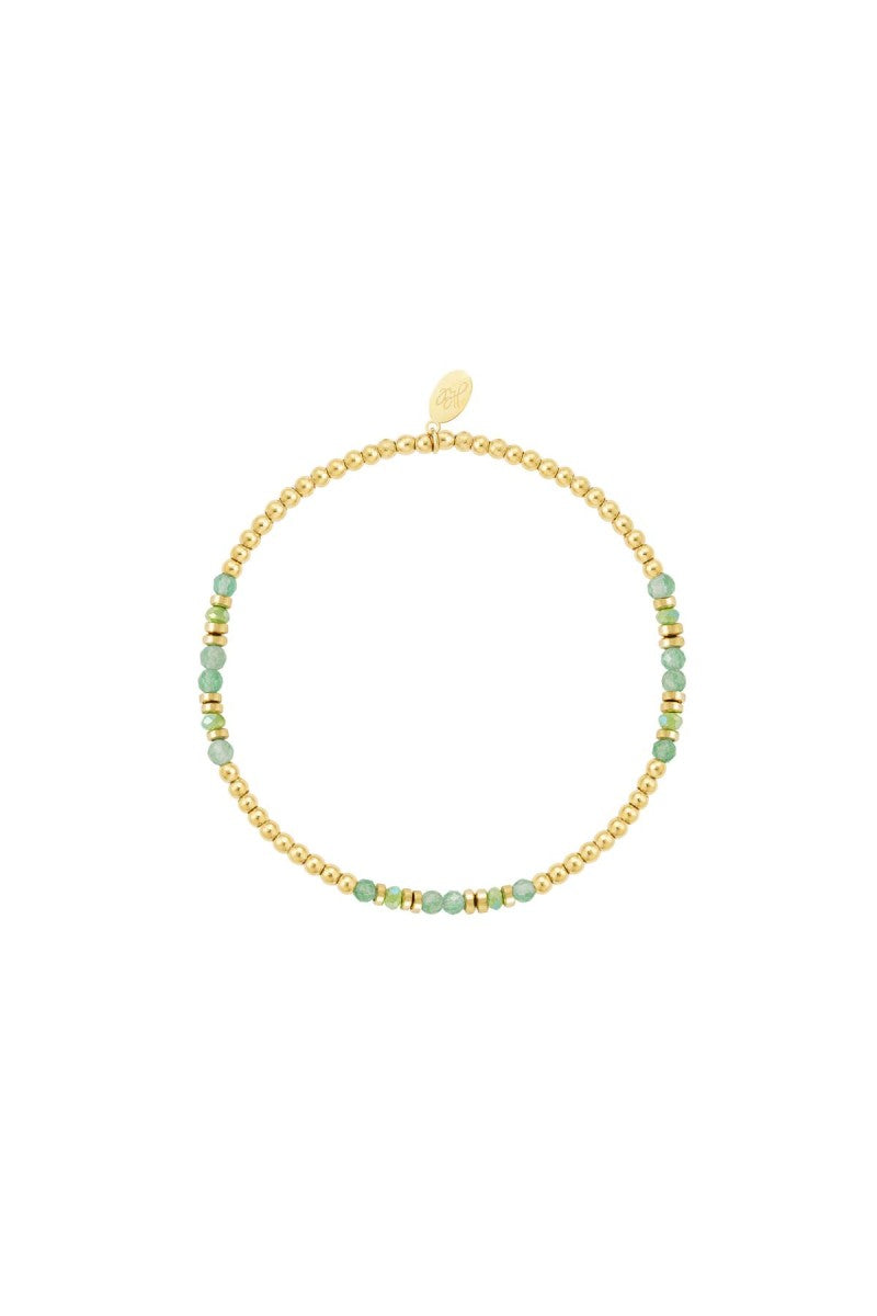 Kralenarmband Gem Stone Heart Groen