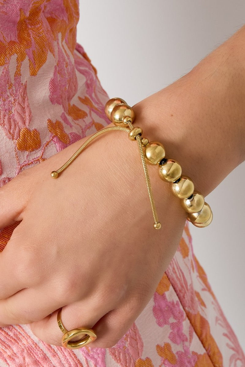 Kralenarmband Luna 12mm Goud