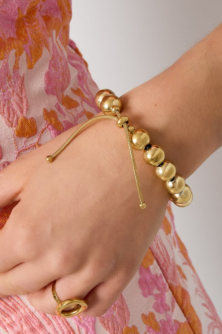 Kralenarmband Luna 12mm Goud