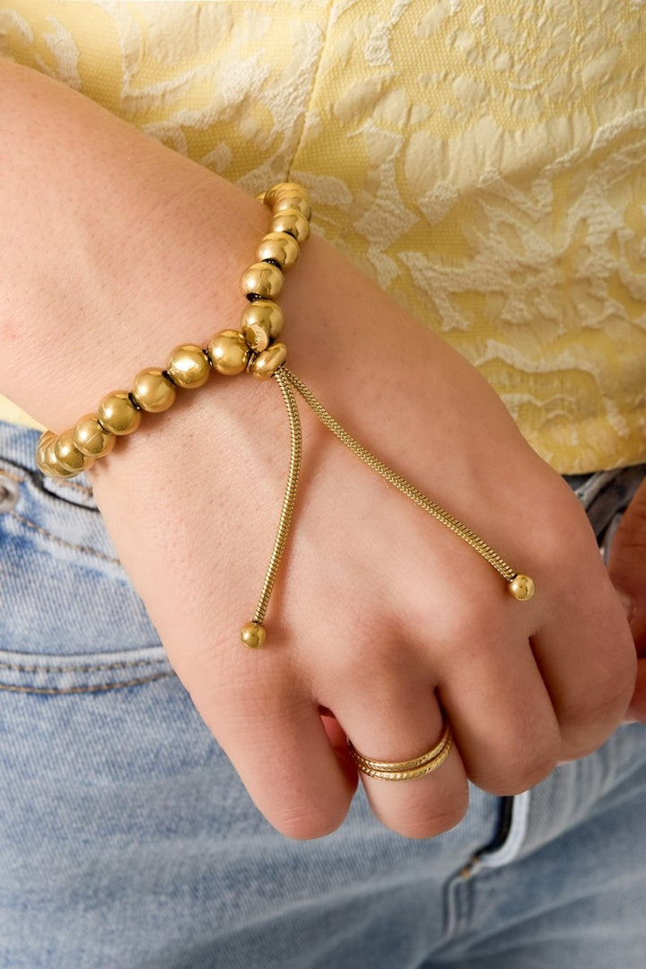 Kralenarmband Luna 8mm Goud