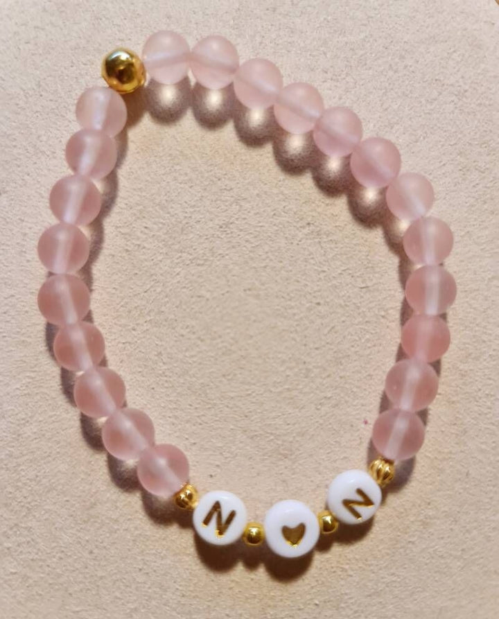Kralenarmband Rozenkwarts Gepersonaliseerd