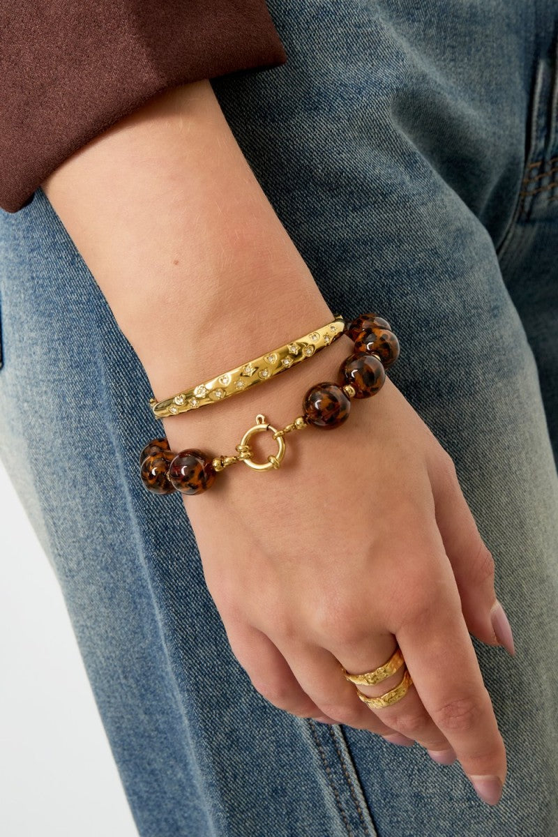 Kralenarmband Xl Panter