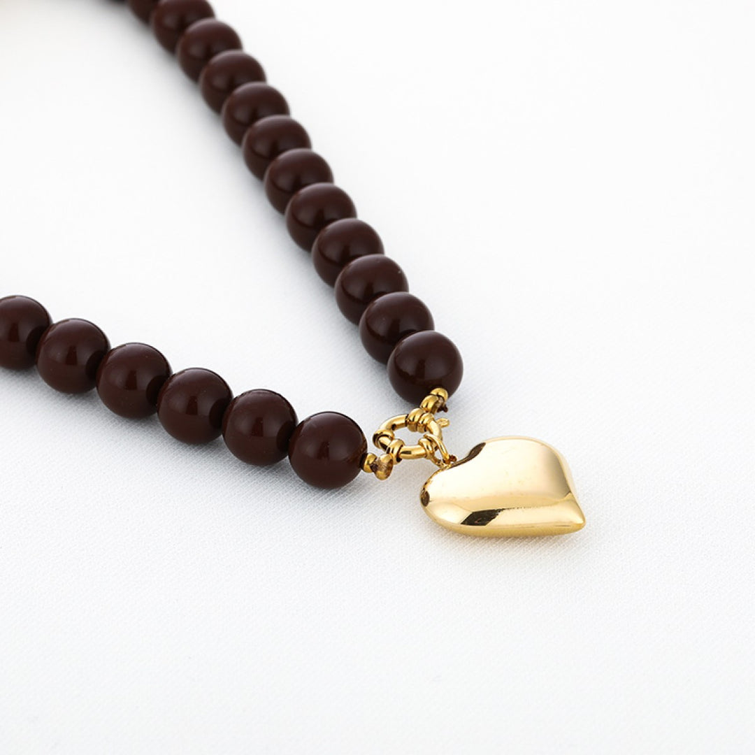 Kralenketting Colour Heart Bruin