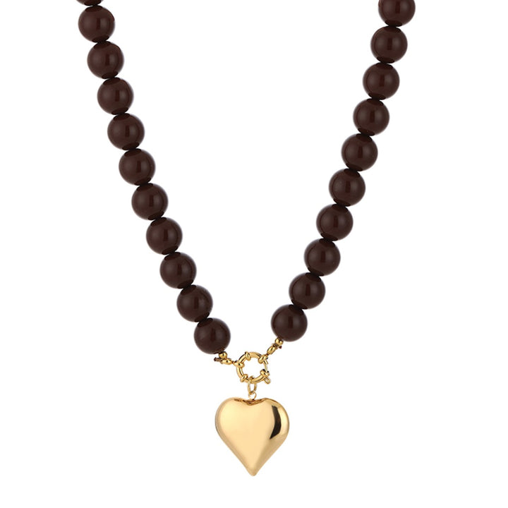 Kralenketting Colour Heart Bruin