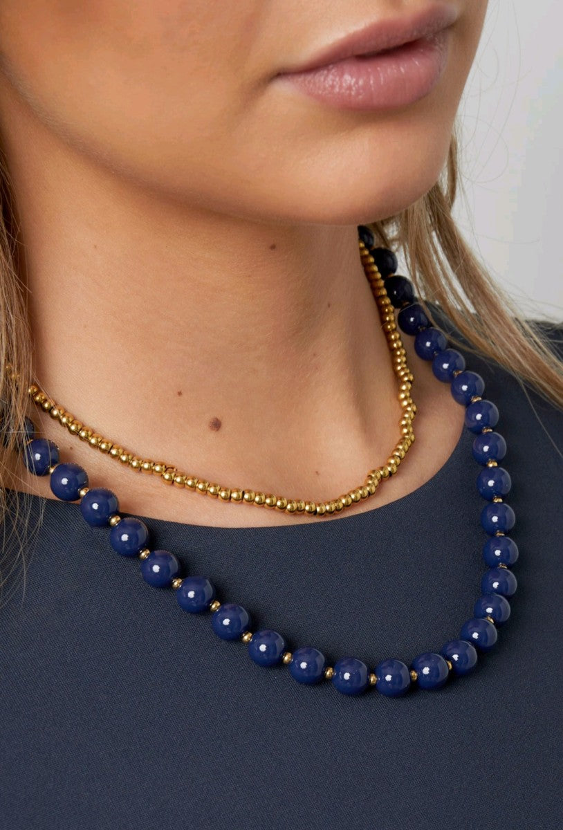 Kralenketting Colour Lux Donkerblauw