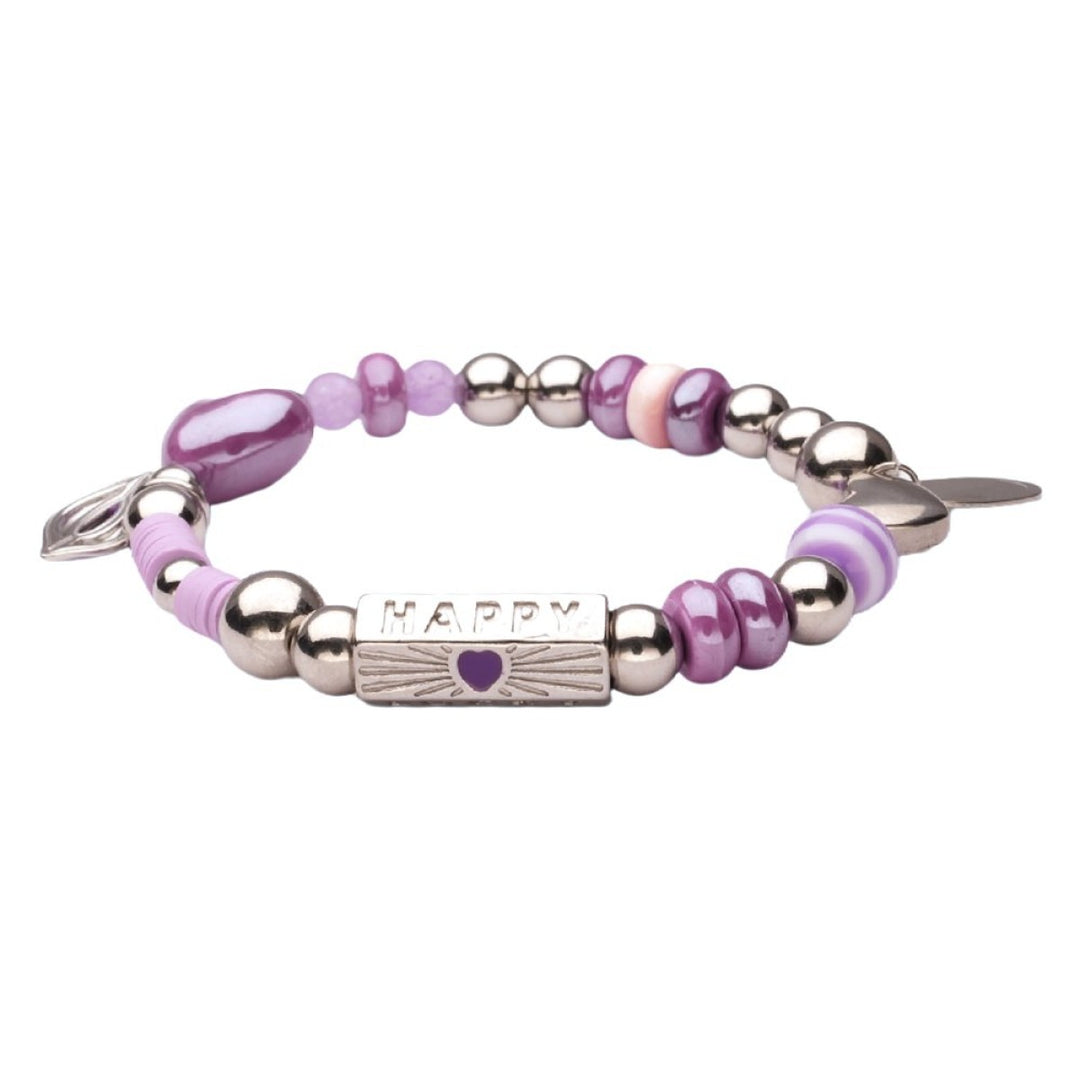 Lizzy Mae Armband Charm Zilver Lila