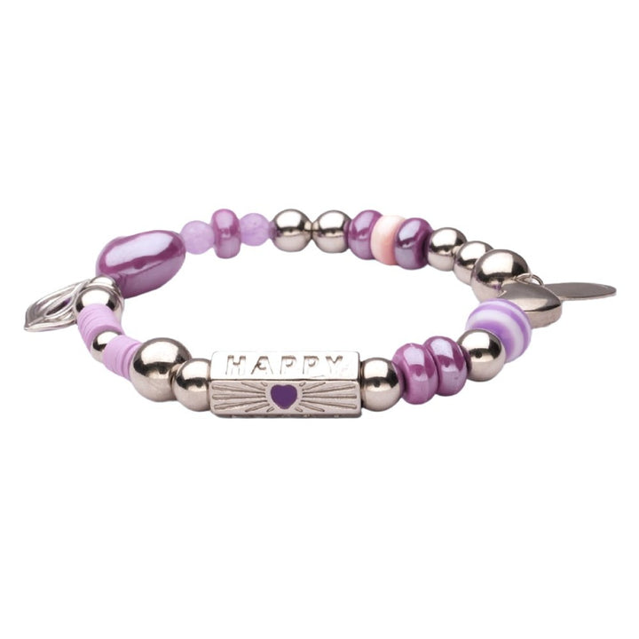 Lizzy Mae Armband Charm Zilver Lila