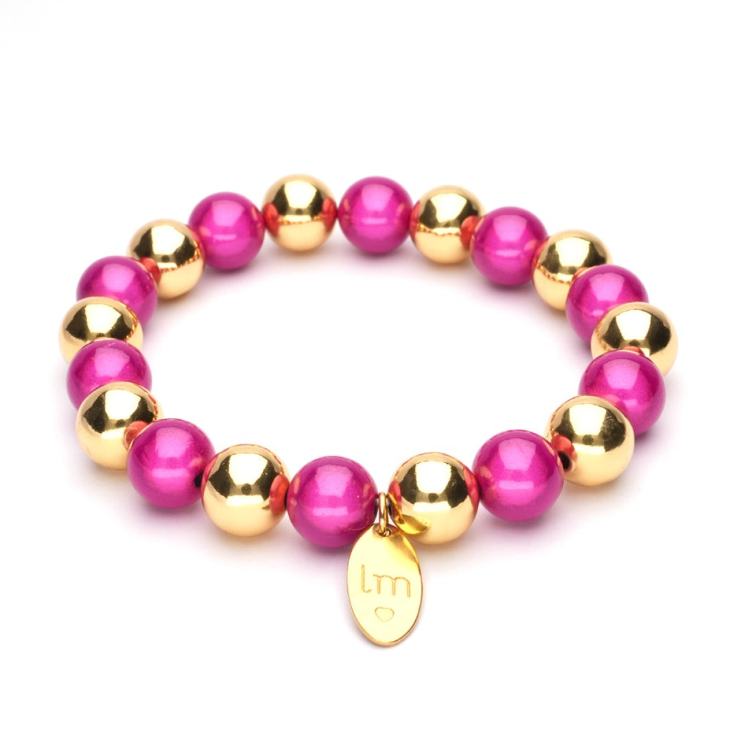 Kralenarmband | Lizzy Mae | Goud 10mm