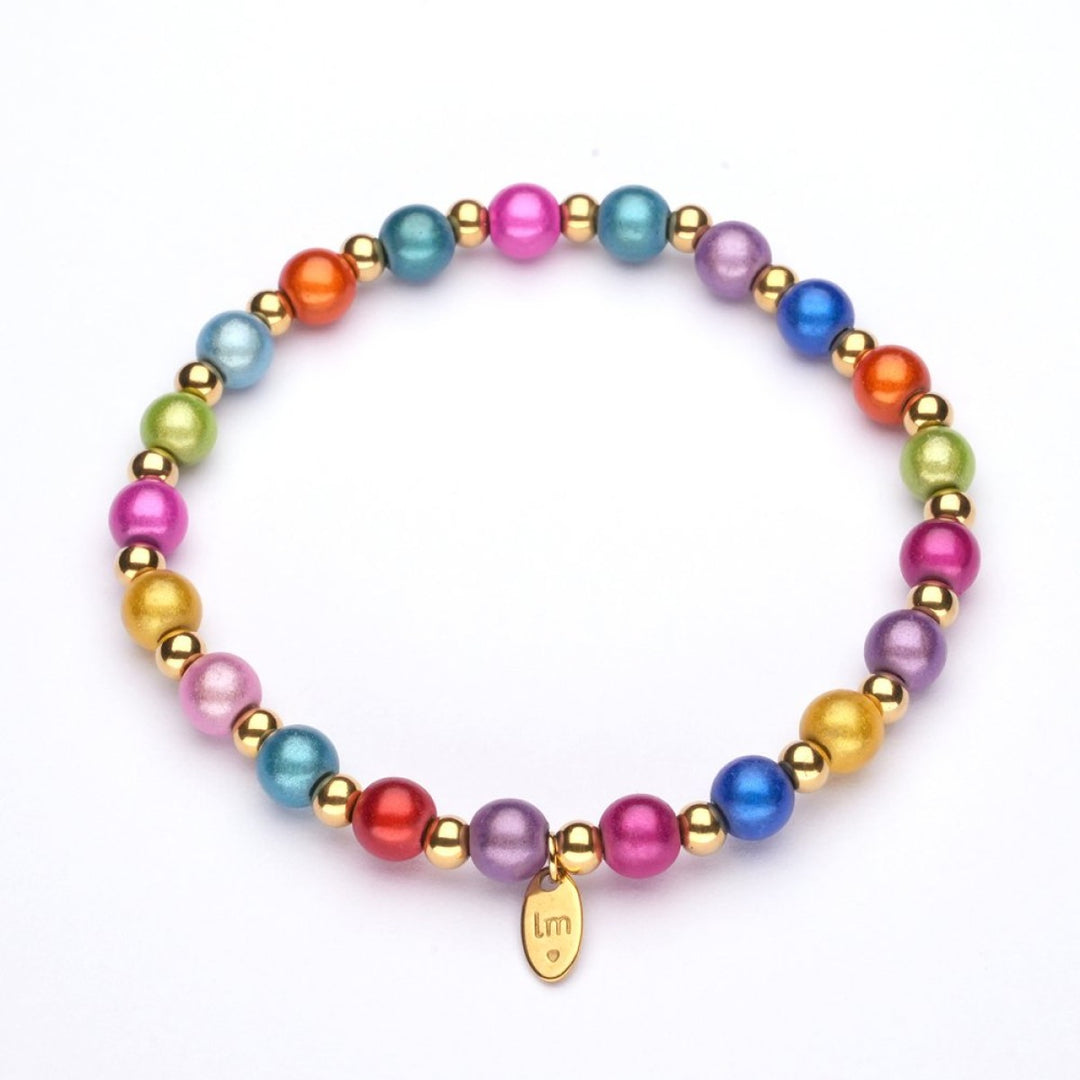 Lizzy Mae Armband Galaxy Pearl Multi Goud 6 4mm