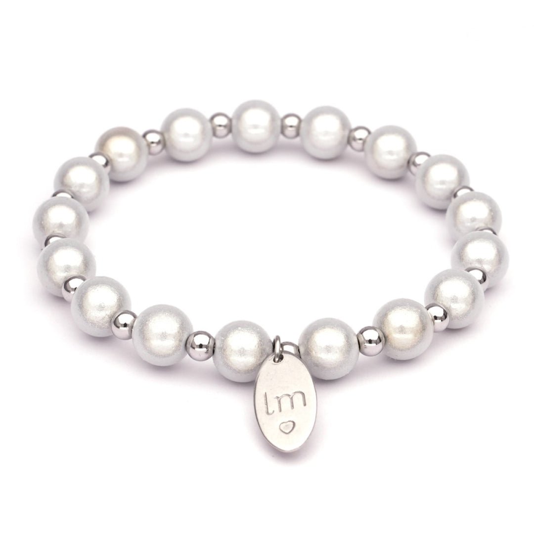 Lizzy Mae Armband Galaxy Pearl Offwhite Zilver 8 4mm