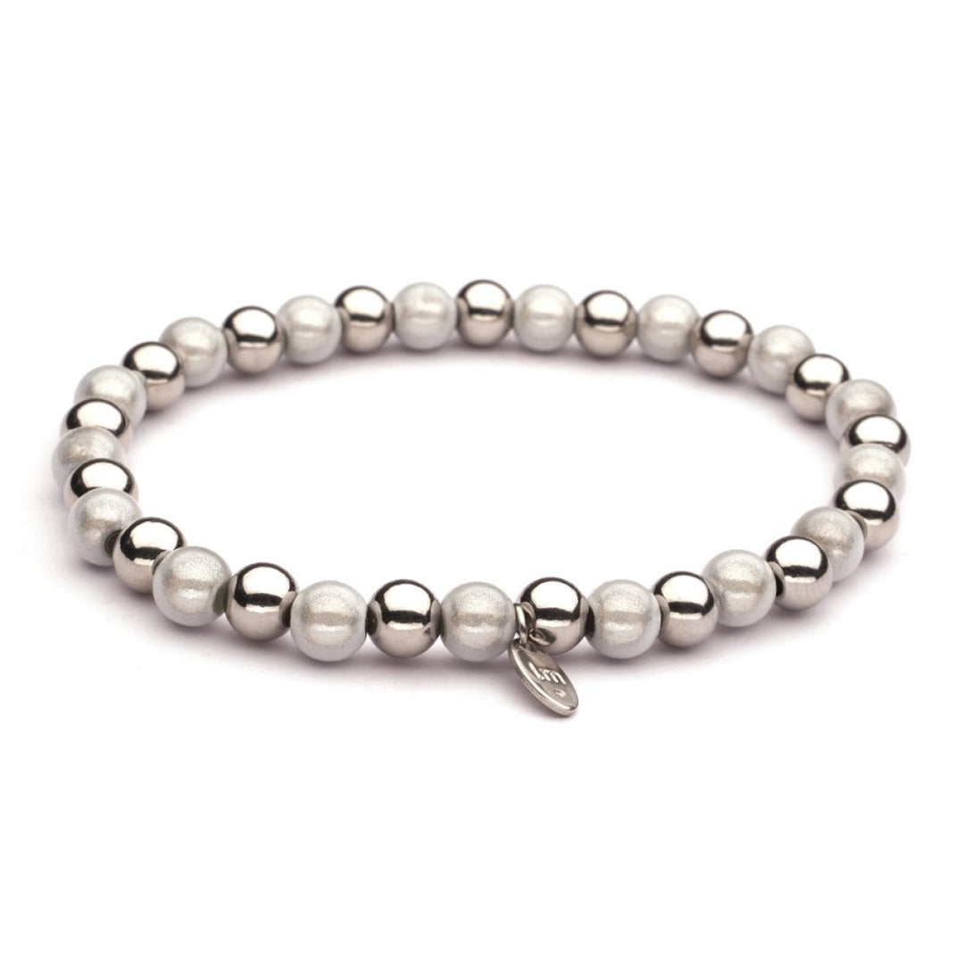 Lizzy Mae Armband Stainless Steel Mix Zilver Wit