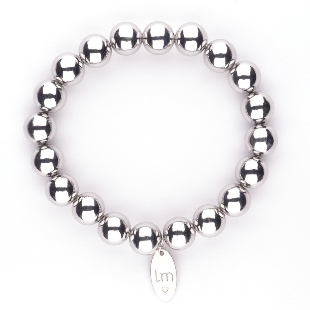 Kralenarmband | Lizzy Mae | Zilver 10mm