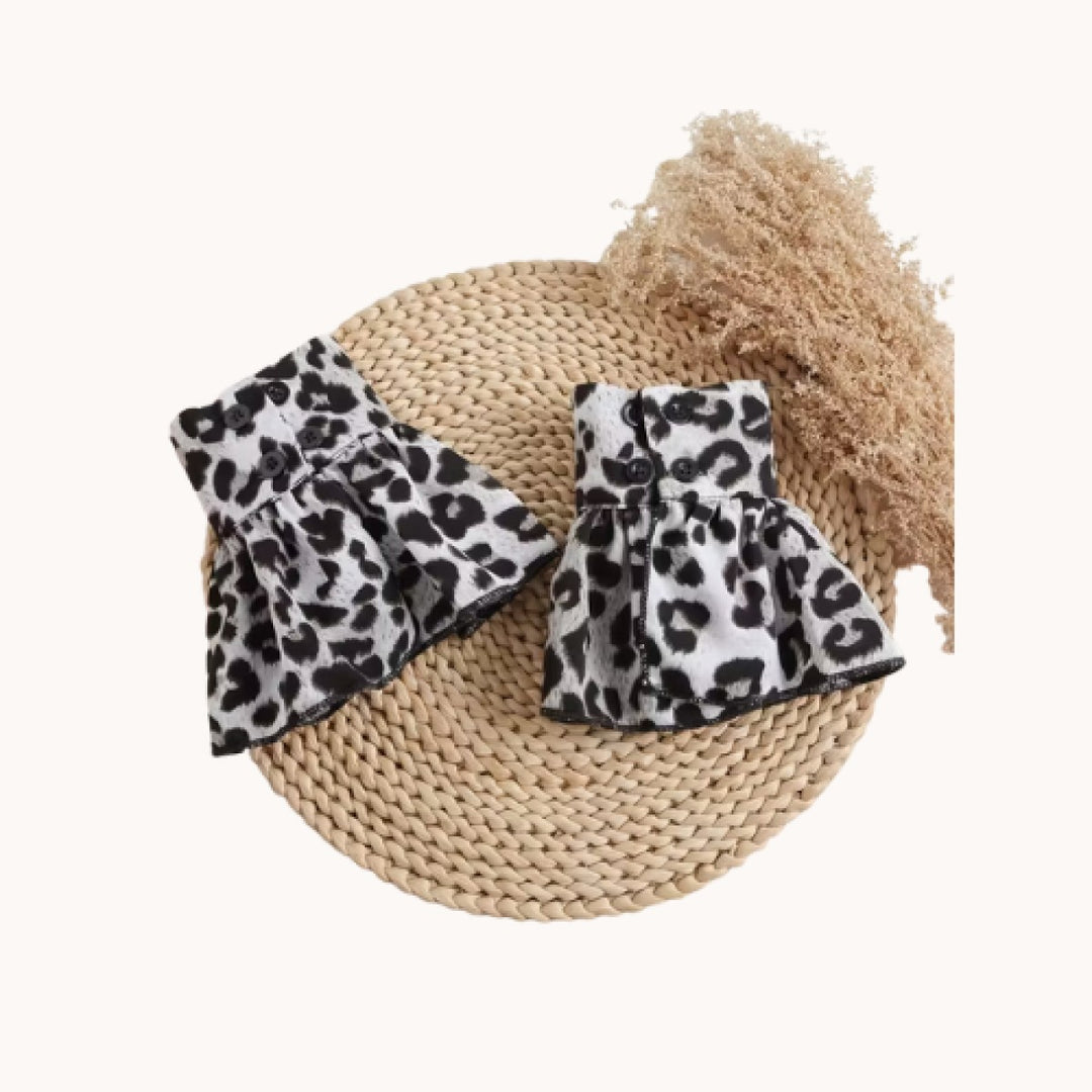 Losse Mouwtjes Machetten Leopard Grijs