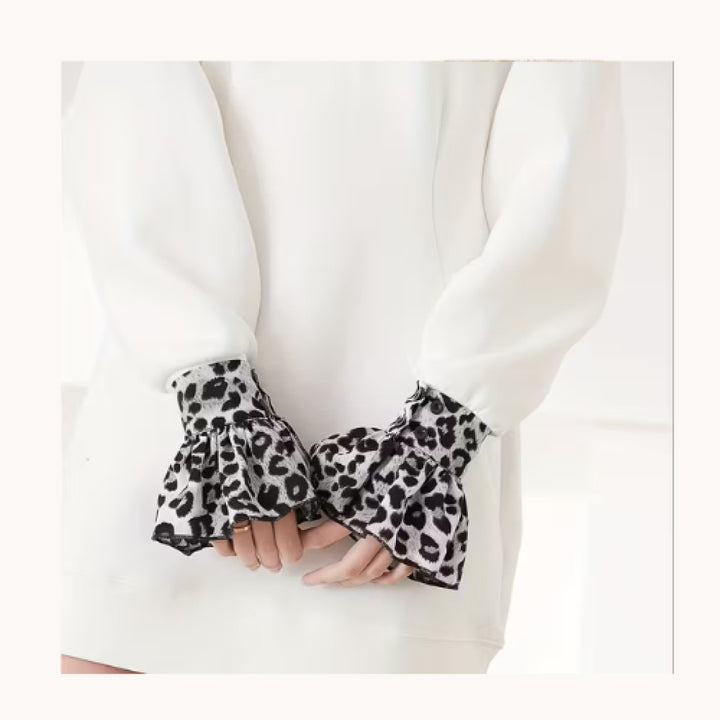 Losse Mouwtjes Machetten Leopard Grijs