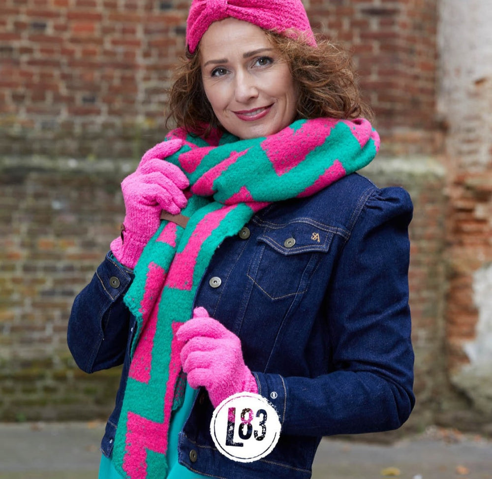 Lot83 Sjaal Fem Zigzag Groen Pink
