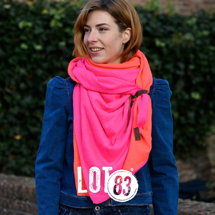 Lot83 Sjaal Fien Twin Neon Oranje Pink