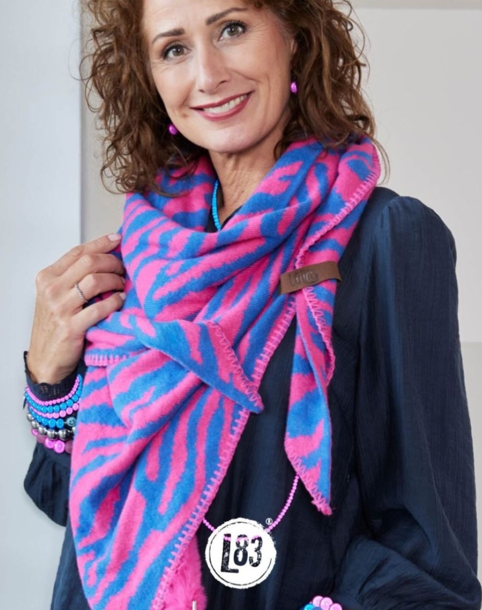 Lot83 Sjaal Lize Blauw Roze