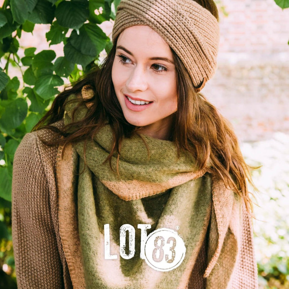 Lot83 Sjaal Nina Rand 2 Groen Camel