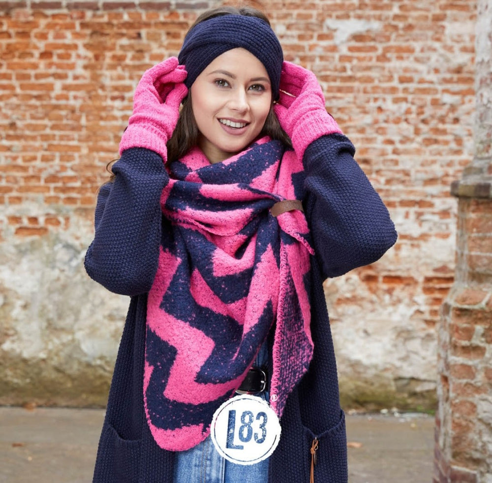 Lot83 Sjaal Nina Zigzag Navy Pink
