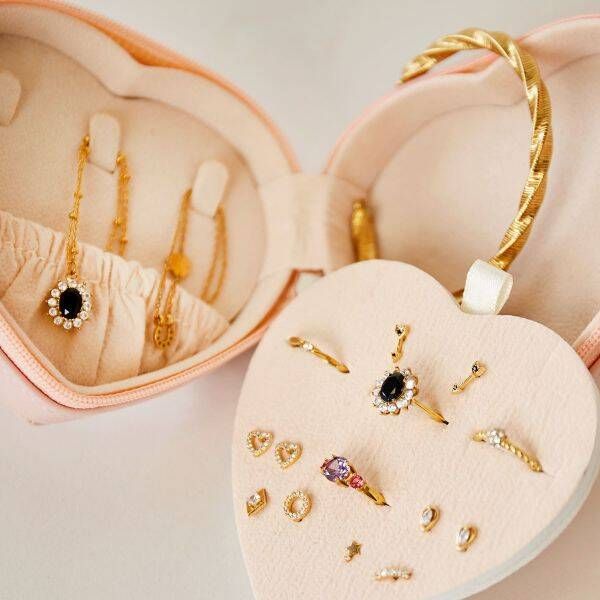 Luxe Sieraden Reisdoos Opbergdoos Travelcase Hart Goud