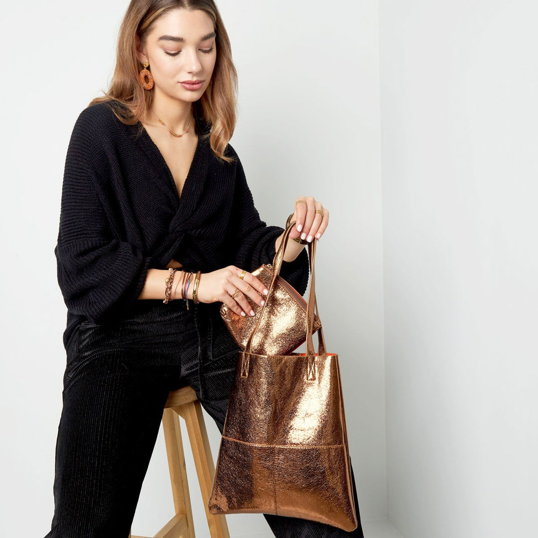Metallic Shopper Shopaway Goud