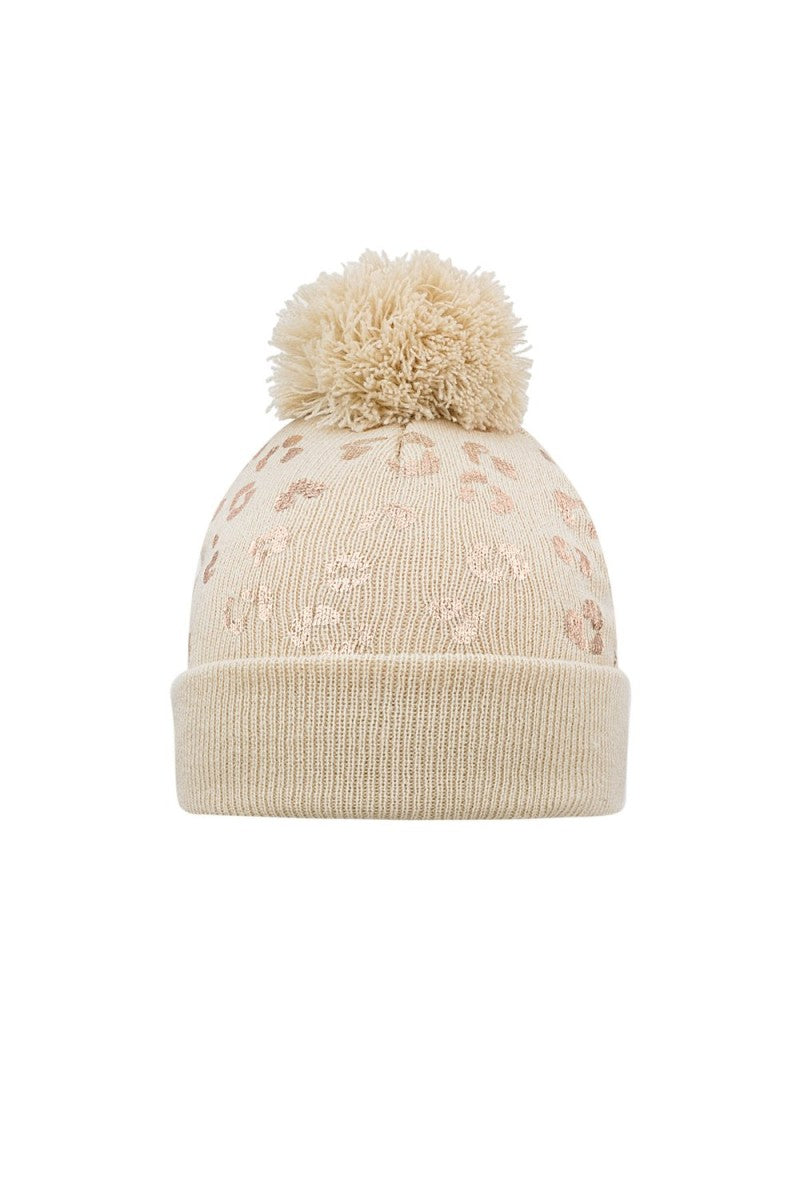 Muts Pompon Kids Panter Beige
