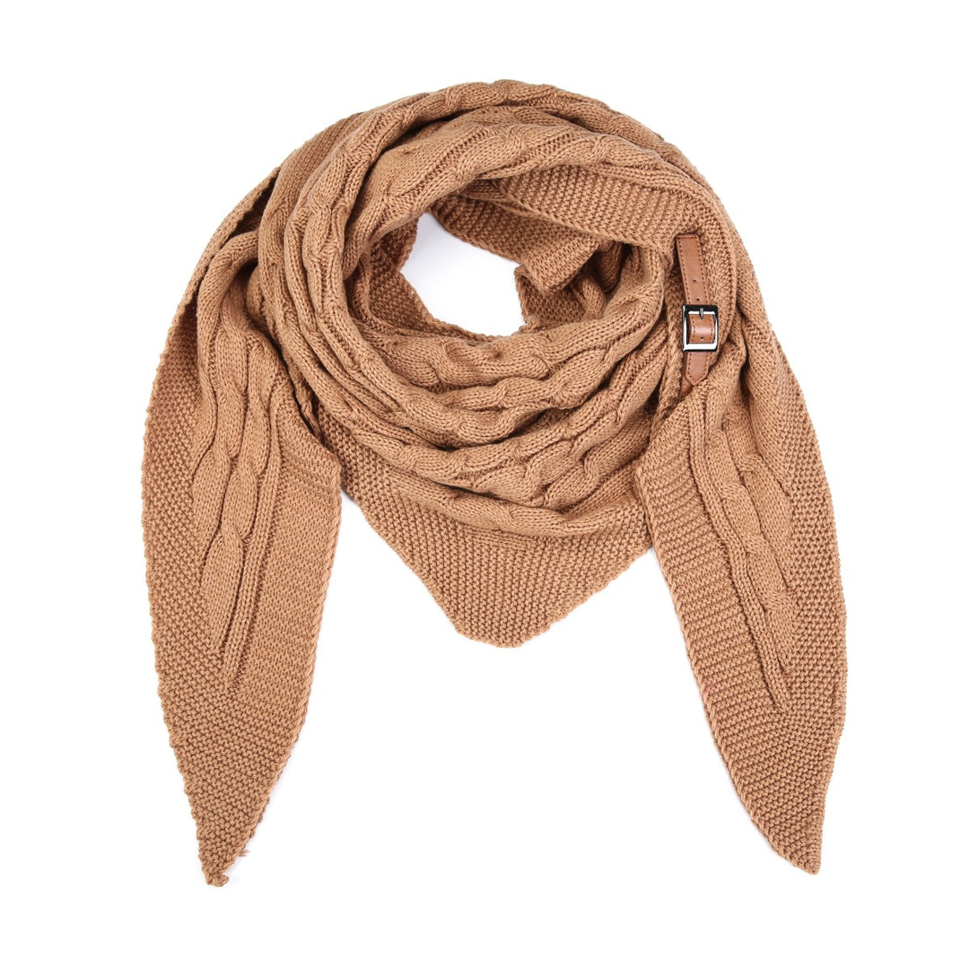Omslagdoek Sjaal Knitted Riempje Bruin