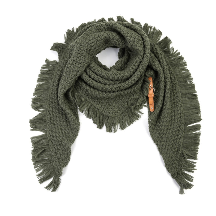Omslagdoek/Sjaal Knitted Riempje Franjes