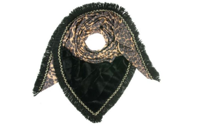 Omslagdoek Vachtsjaal Triangle Leopard Camel