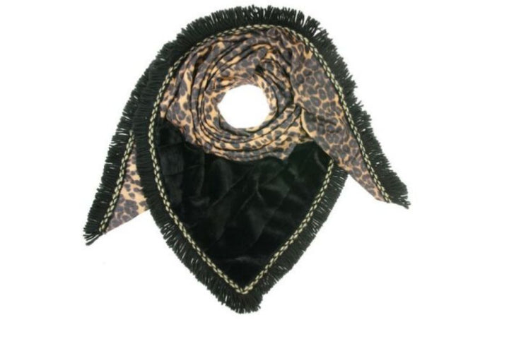 Omslagdoek Vachtsjaal Triangle Leopard Camel