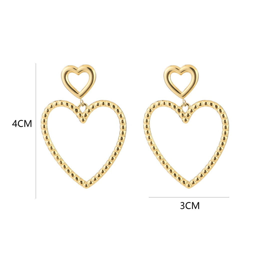 Oorbellen 2 Hearts Goud