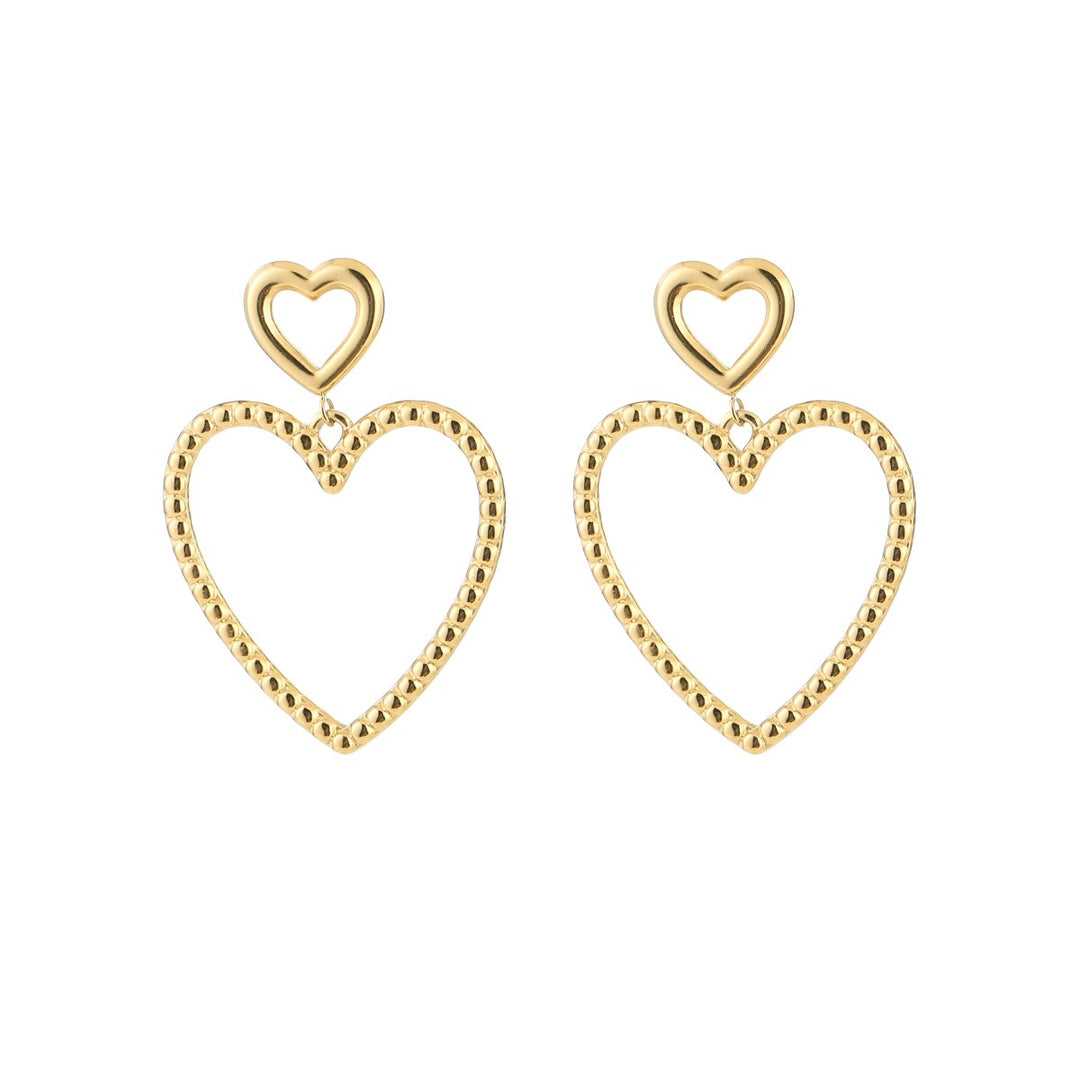 Oorbellen 2 Hearts Goud