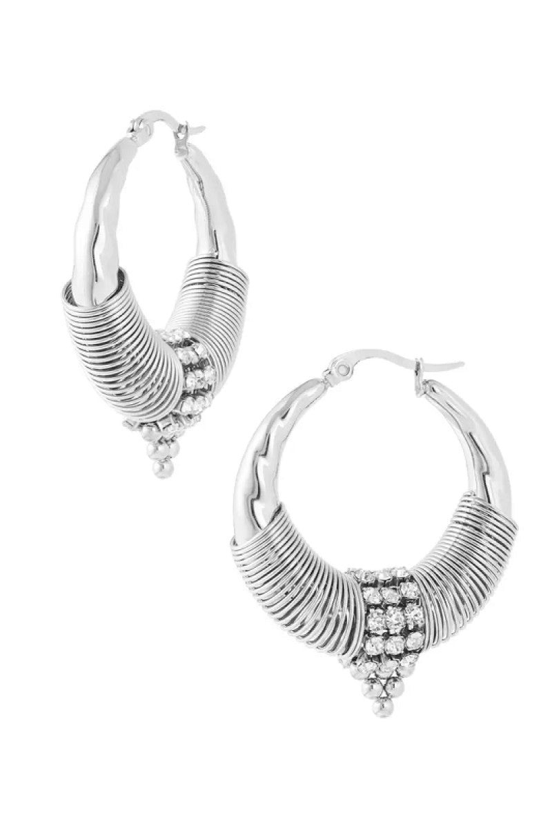 Oorbellen Bohemian Strass Zilver