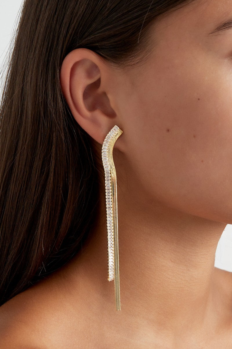 Oorbellen Chic Strass Diamond Zilver